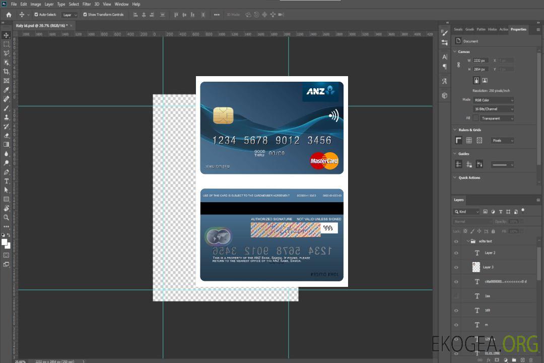 Carte Mastercard de la Samoa ANZ Bank template Carte Mastercard de la Samoa ANZ Bank template